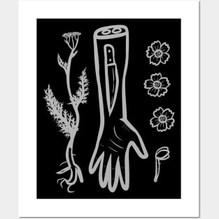 Witchy Plant Knife "Yarrow: The Healer" Tattoo Posters and Art